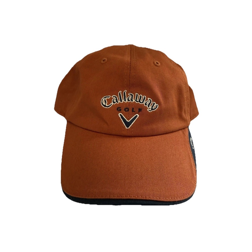 Callaway Golf Hat Orange Navy Blue Adjustable Strapback Dad Cap Embroidered